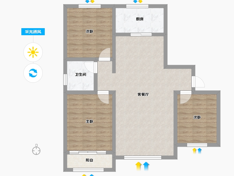 宁夏回族自治区-吴忠市-恒昌·如意人家-84.14-户型库-采光通风