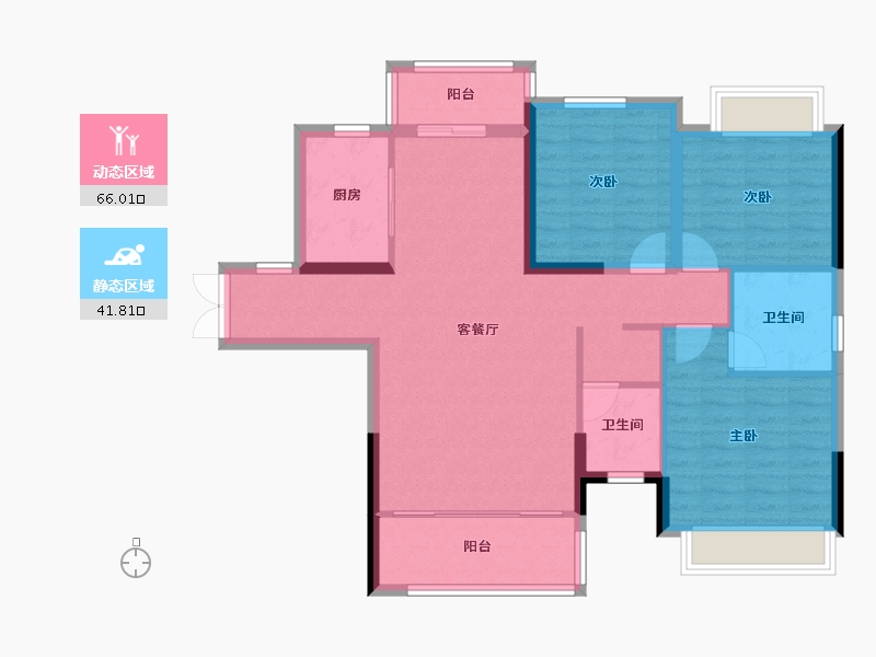 湖南省-常德市-石门六合清华圆-97.07-户型库-动静分区