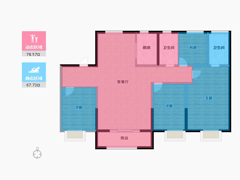 河北省-邯郸市-荣科金水苑-132.01-户型库-动静分区