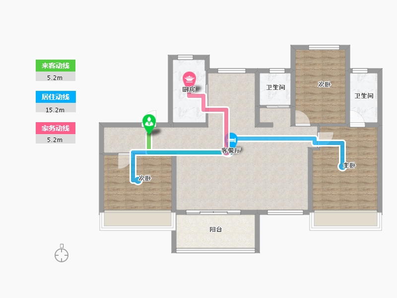 河南省-周口市-沈丘碧桂园二期·星钻-105.60-户型库-动静线