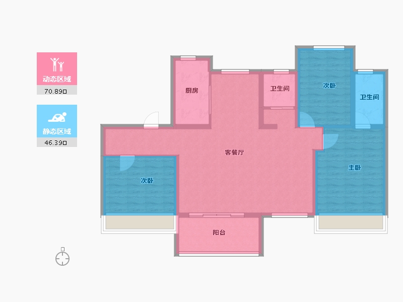 河南省-周口市-沈丘碧桂园二期·星钻-105.60-户型库-动静分区