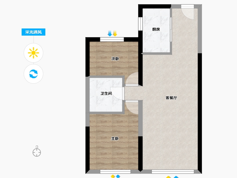 内蒙古自治区-鄂尔多斯市-达拉特旗碧桂园御府-55.11-户型库-采光通风