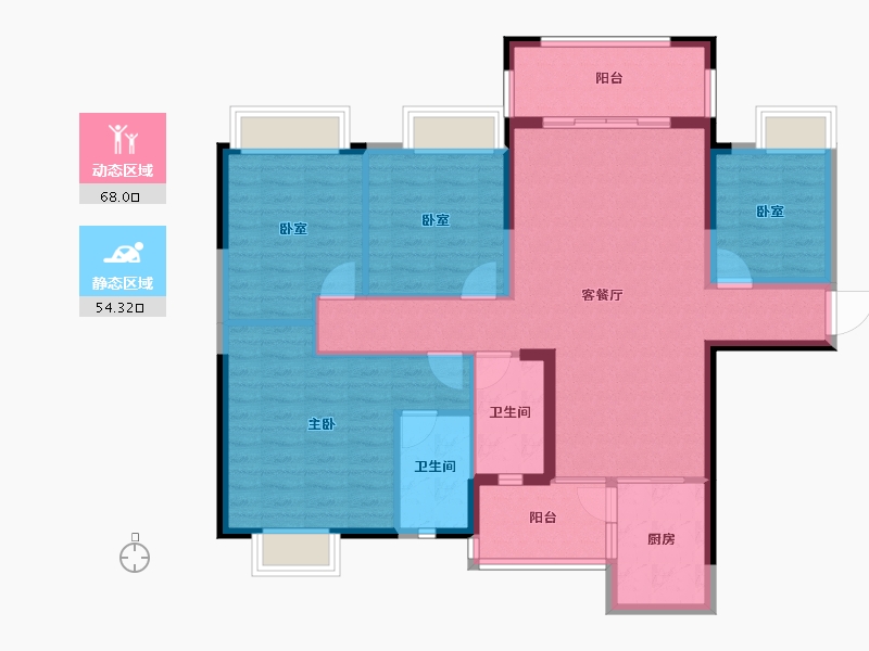 广西壮族自治区-玉林市-蓝天华景城-110.00-户型库-动静分区