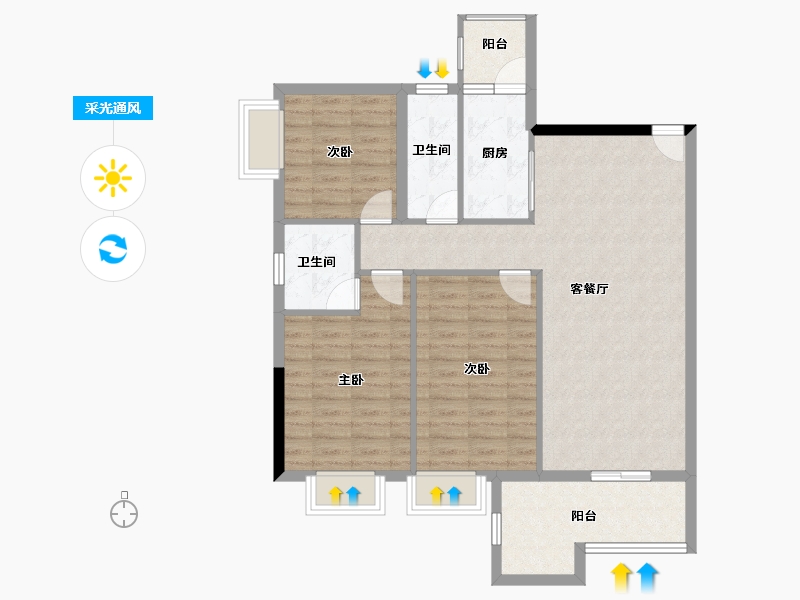 广东省-清远市-悦澋台-95.21-户型库-采光通风