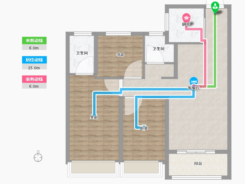 河南省-安阳市-新城国际五期-90.40-户型库-动静线