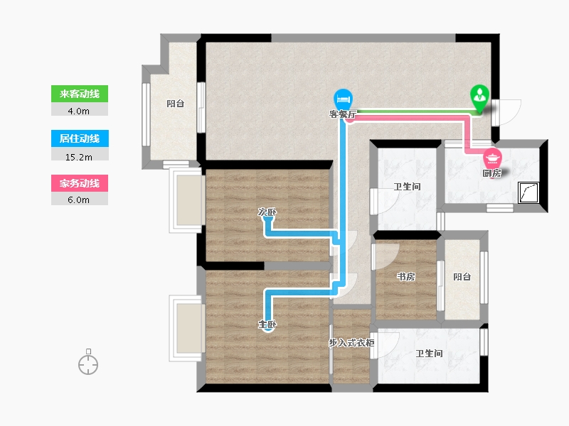 陕西省-西安市-世园·林语-98.00-户型库-动静线