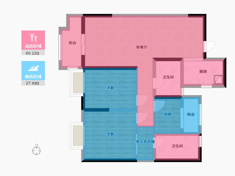 陕西省-西安市-世园·林语-98.00-户型库-动静分区