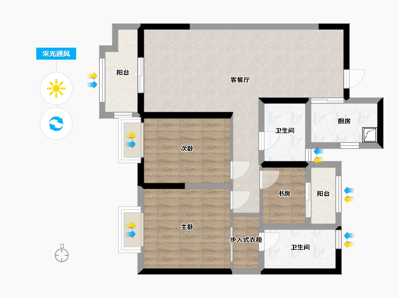 陕西省-西安市-世园·林语-98.00-户型库-采光通风