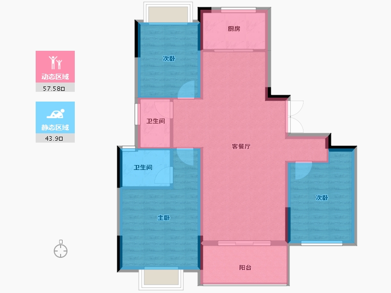 江西省-吉安市-德隆•世纪城-91.84-户型库-动静分区