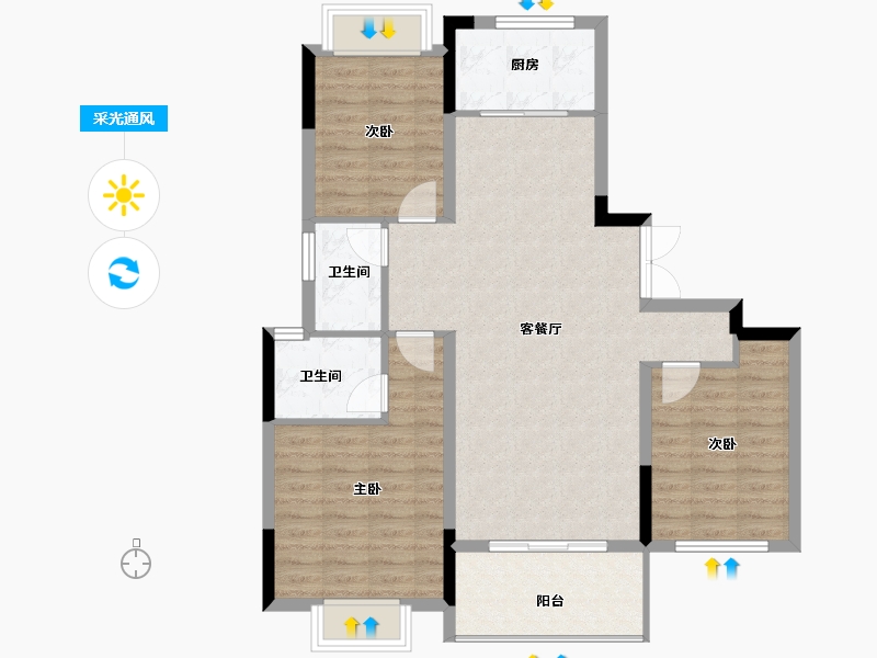 江西省-吉安市-德隆•世纪城-91.84-户型库-采光通风