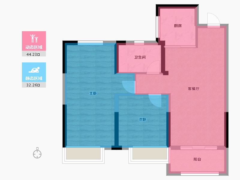 福建省-宁德市-宏地君悦公馆-68.47-户型库-动静分区