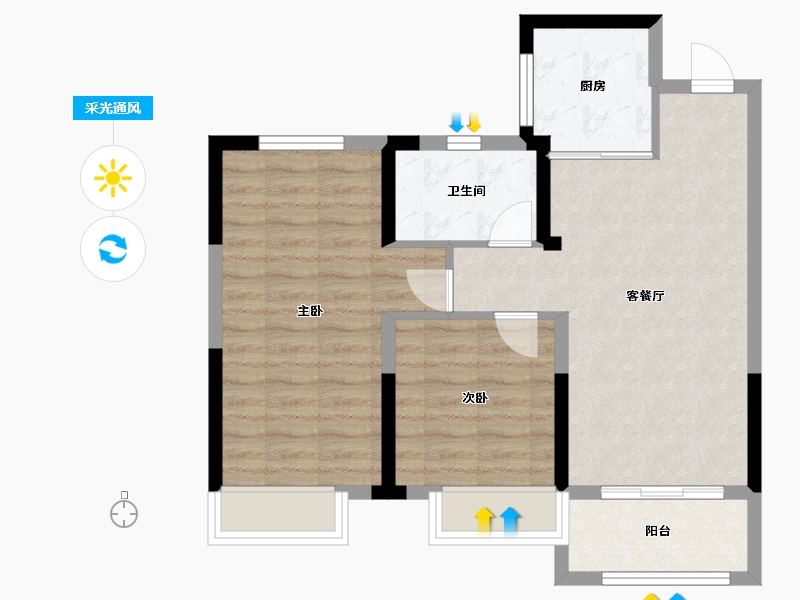 福建省-宁德市-宏地君悦公馆-68.47-户型库-采光通风