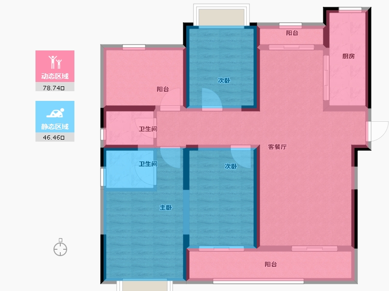 湖北省-十堰市-国瑞中心-111.57-户型库-动静分区