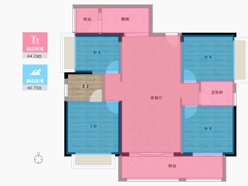 广东省-江门市-敏捷•悦府-101.60-户型库-动静分区