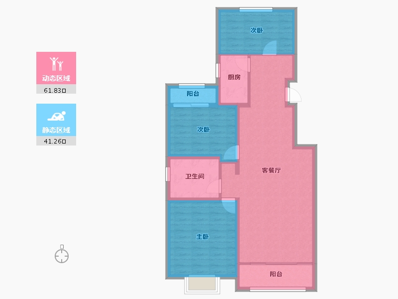 山西省-朔州市-东晟华府-92.76-户型库-动静分区