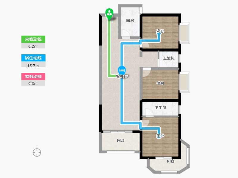 云南省-昆明市-金泰国际Ⅲ期名门-93.37-户型库-动静线