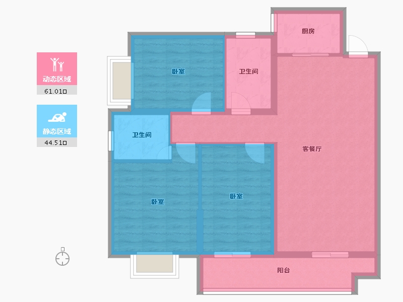 湖南省-怀化市-劉霖尚龙名苑-94.85-户型库-动静分区