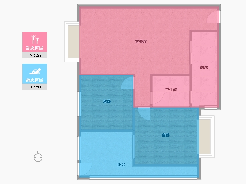 四川省-成都市-三合嘉苑-81.80-户型库-动静分区