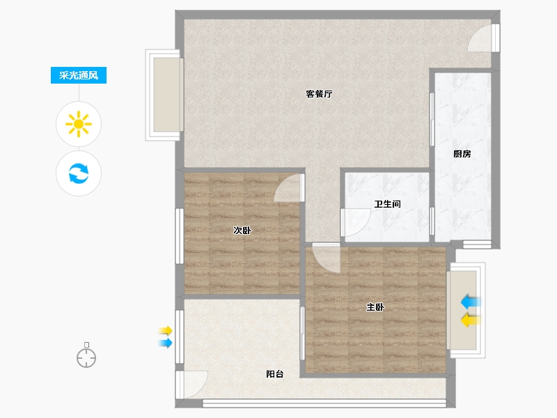 四川省-成都市-三合嘉苑-81.80-户型库-采光通风