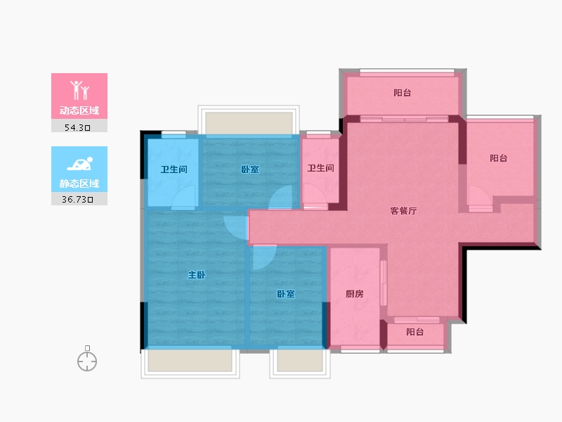 广东省-江门市-敏捷•悦府-80.73-户型库-动静分区