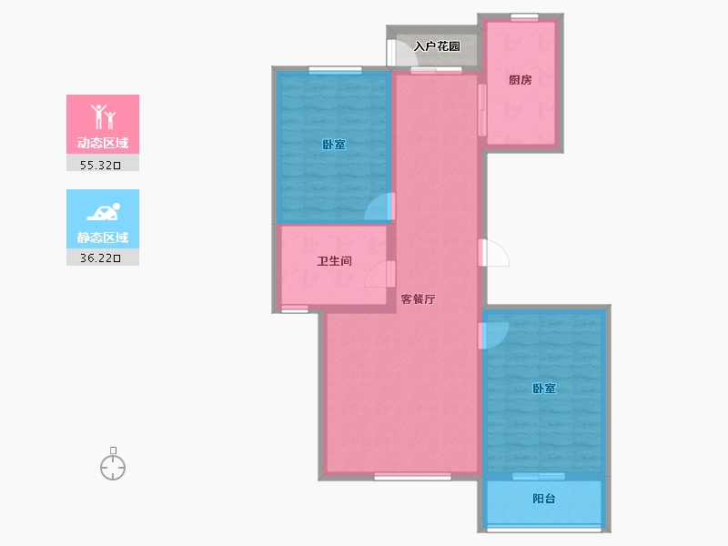 河北省-廊坊市-燕城益津湾-84.81-户型库-动静分区