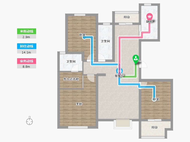 河北省-廊坊市-燕城益津湾-112.81-户型库-动静线