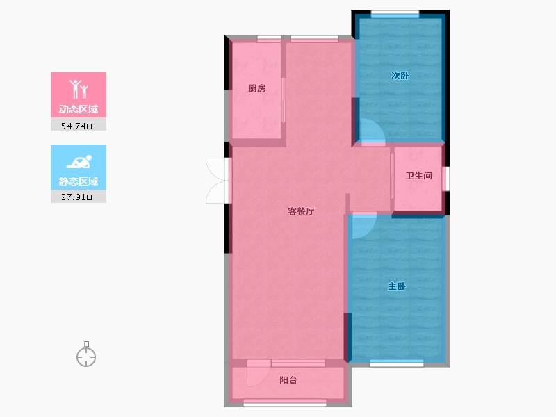 辽宁省-营口市-富甲·甲天下-73.93-户型库-动静分区