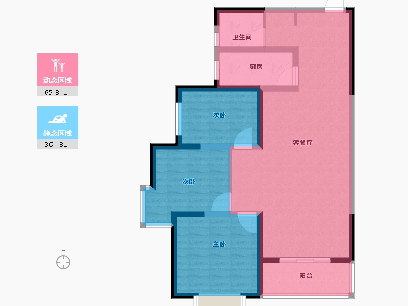 陕西省-咸阳市-中昌·如意城-91.56-户型库-动静分区