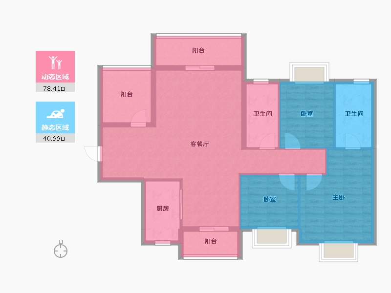 广东省-揭阳市-玺悦华府-107.75-户型库-动静分区