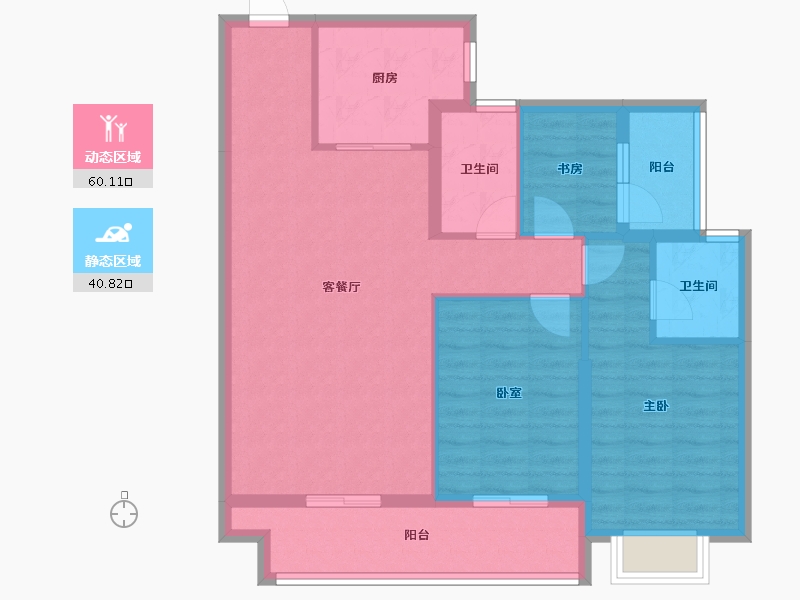 广东省-揭阳市-玺悦华府-90.55-户型库-动静分区