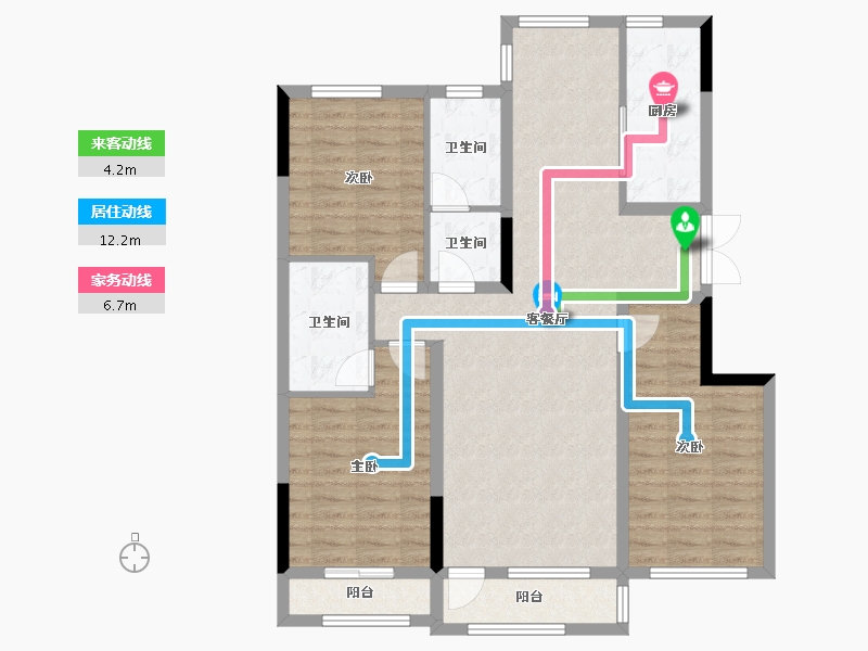 辽宁省-营口市-富甲·甲天下-101.81-户型库-动静线