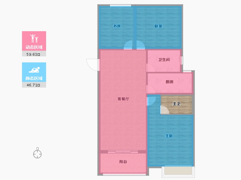 江苏省-徐州市-睢宁万园-100.52-户型库-动静分区