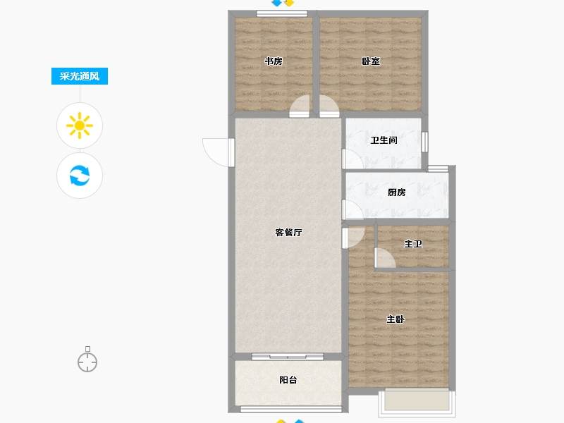 江苏省-徐州市-睢宁万园-100.52-户型库-采光通风