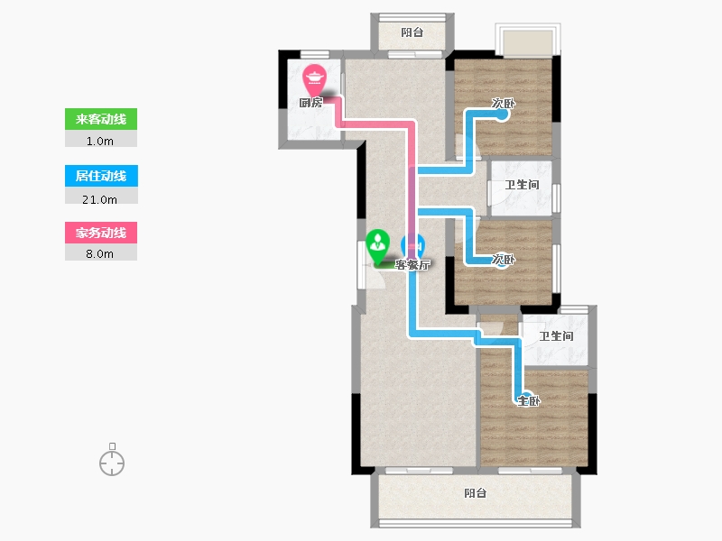 江西省-赣州市-金鹏小留园-91.84-户型库-动静线