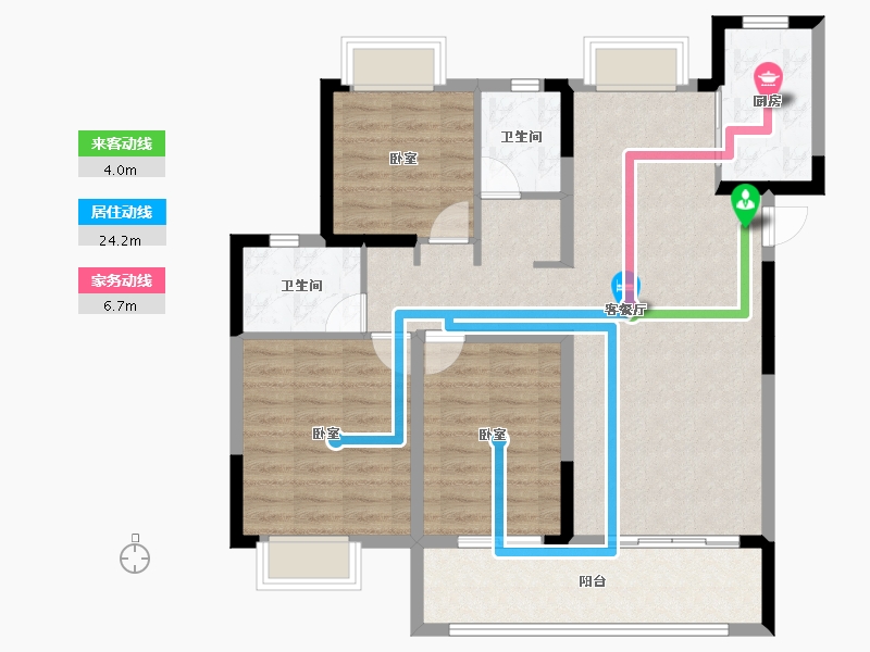 湖北省-黄冈市-城投·竹湖朗阅-96.64-户型库-动静线