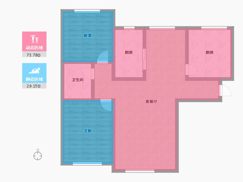 河北省-保定市-城建·紫煜臻城臻园-91.88-户型库-动静分区