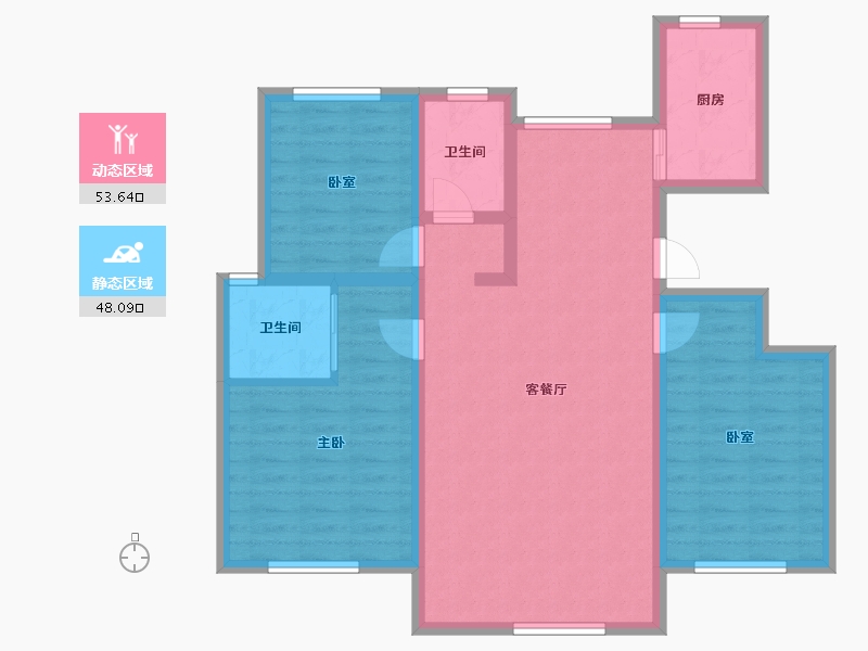 河北省-保定市-城建·紫煜臻城臻园-90.92-户型库-动静分区