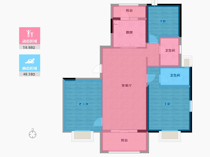 云南省-昆明市-中交碧桂园东园-95.64-户型库-动静分区