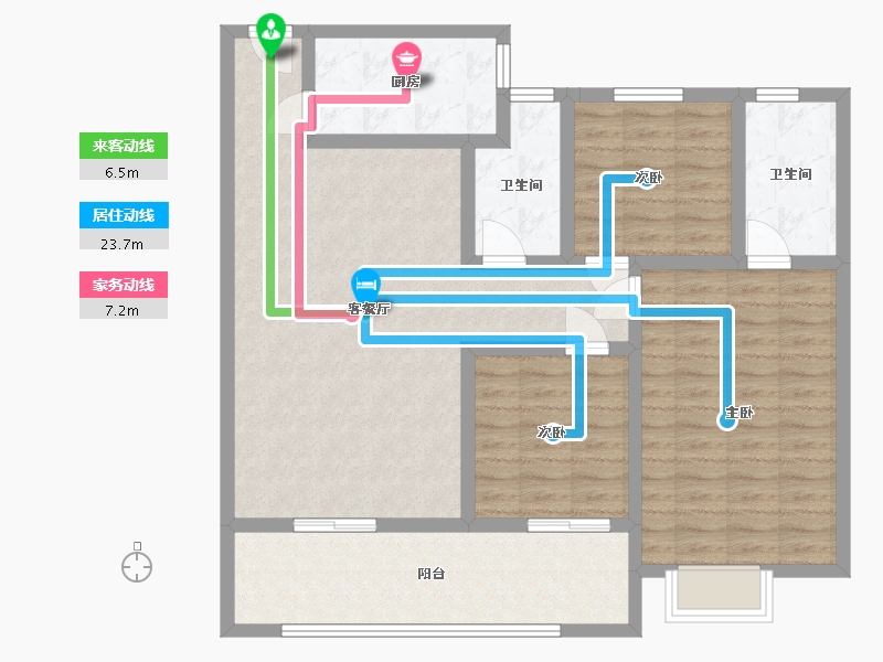 山东省-菏泽市-将军苑四期-103.31-户型库-动静线