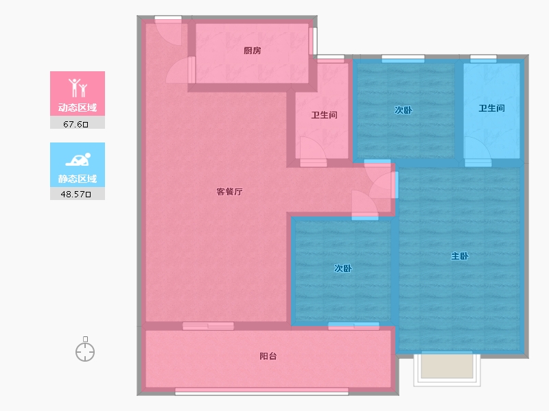 山东省-菏泽市-将军苑四期-103.31-户型库-动静分区