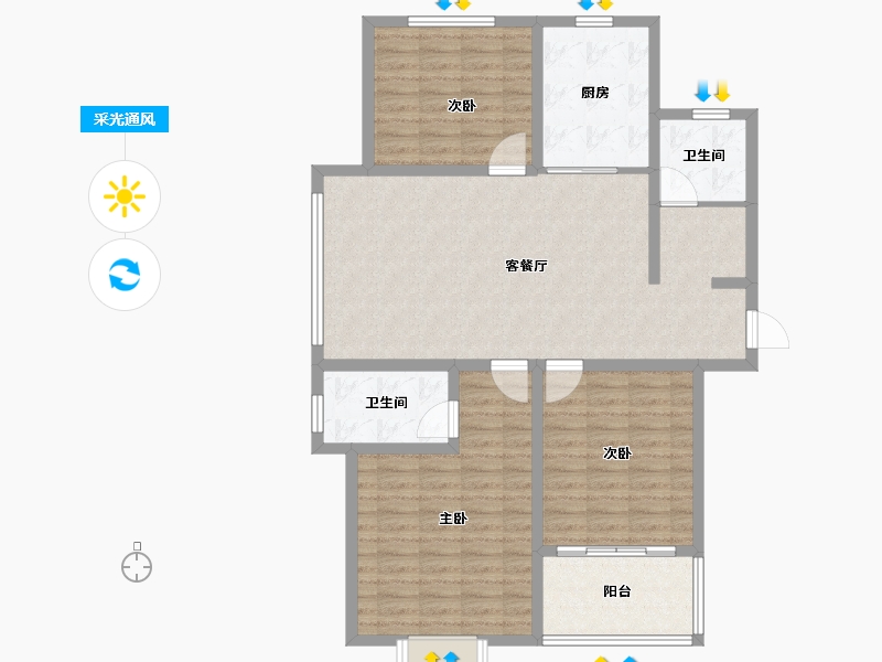 河南省-濮阳市-丽景上品-110.00-户型库-采光通风