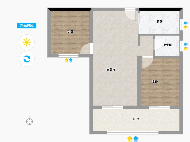 广西壮族自治区-河池市-泽良御景龙庭-59.18-户型库-采光通风