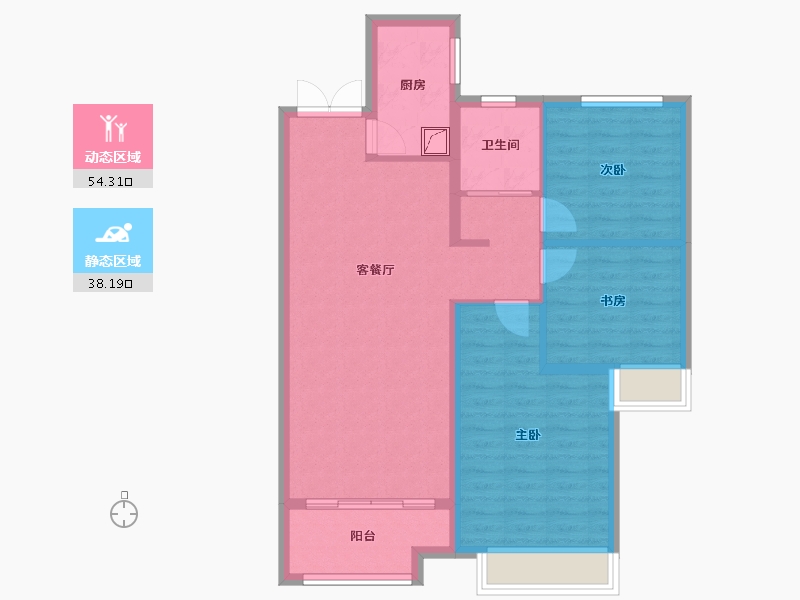 山东省-滨州市-荣盛墨香山南-83.20-户型库-动静分区