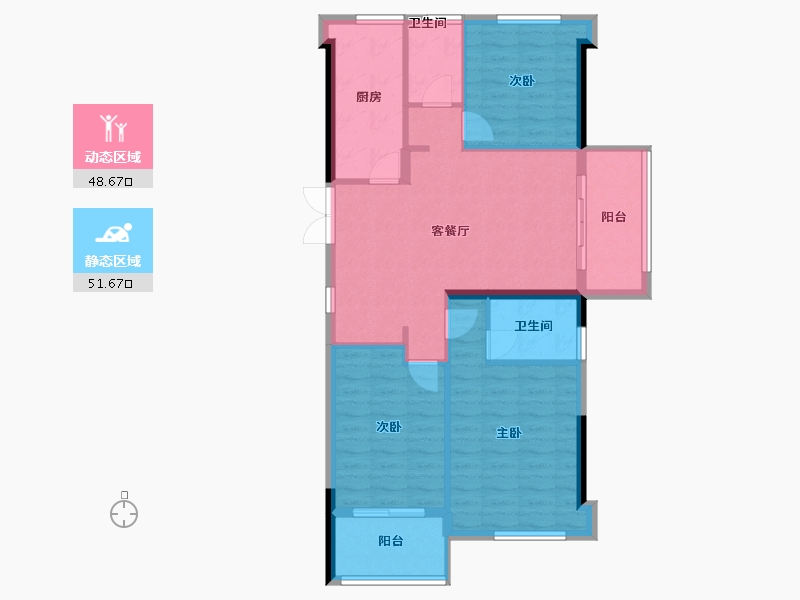 福建省-宁德市-庭盛·阳光壹号院-90.93-户型库-动静分区