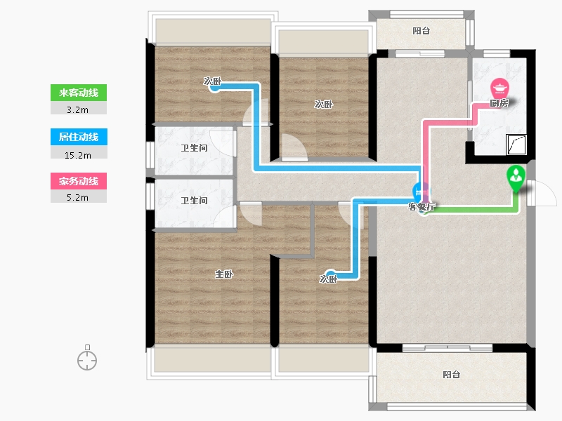 湖南省-郴州市-江山一品-112.20-户型库-动静线