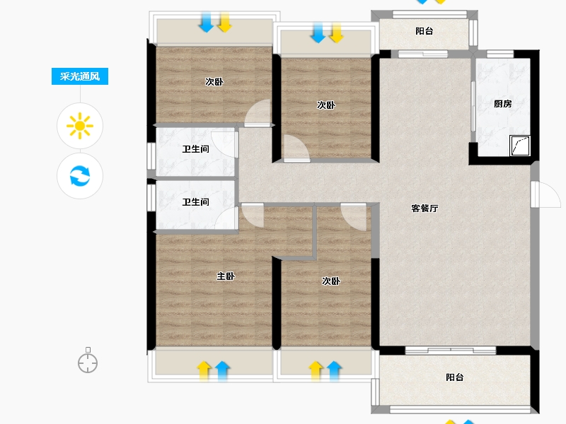 湖南省-郴州市-江山一品-112.20-户型库-采光通风