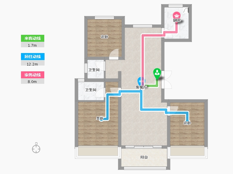 河北省-衡水市-中通御府-84.00-户型库-动静线