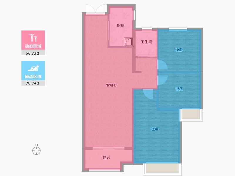 山东省-滨州市-荣盛墨香山南-85.60-户型库-动静分区