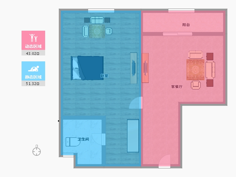 湖北省-咸宁市-港森梅园豪庭-85.50-户型库-动静分区