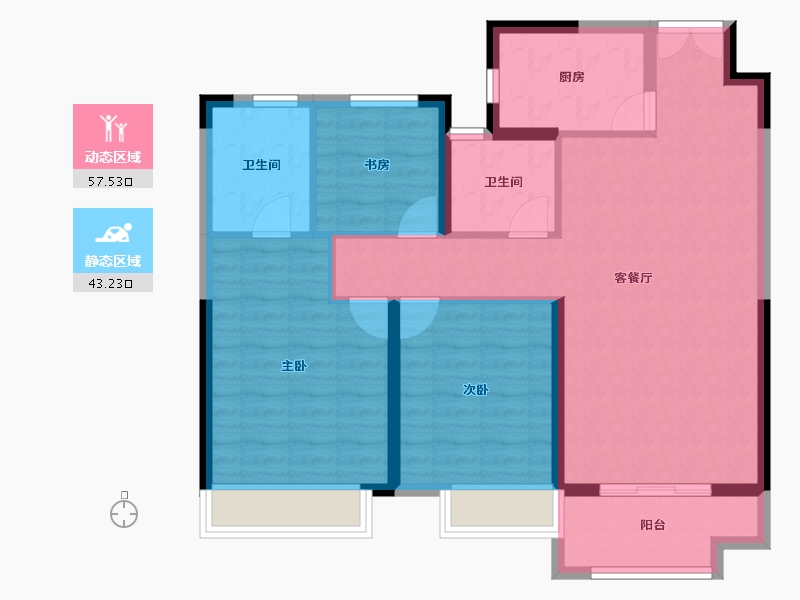 河南省-商丘市-中冠·悦景湾-90.67-户型库-动静分区